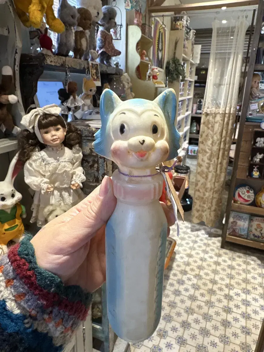 1960년대 빈티지 고양이 물병 루버돌